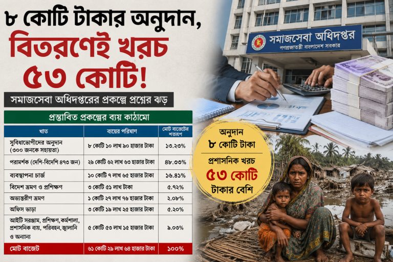 ৮ কোটি টাকা অনুদান, বিতরণেই খরচ ৫৩ কোটি!