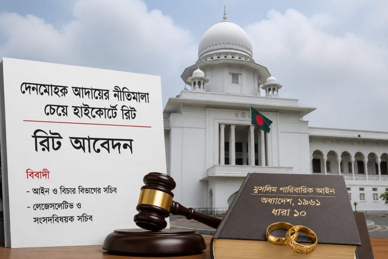 দেনমোহর আদায়ে নীতিমালা চেয়ে হাইকোর্টে রিট