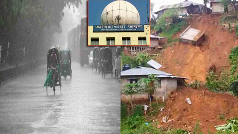 দেশজুড়ে বৃষ্টির দাপট, , ৫ জেলায় ভূমিধসের উচ্চ ঝুঁকি