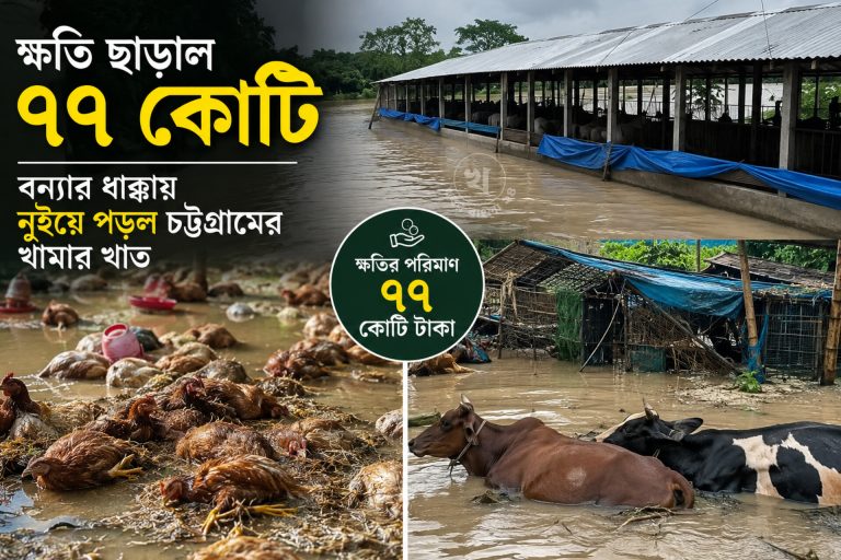 বন্যার ধাক্কায় নুইয়ে পড়ল চট্টগ্রামের খামার খাত